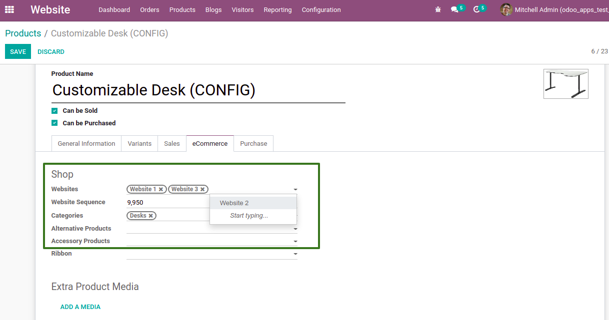 with this module, multiple websites can be selectable