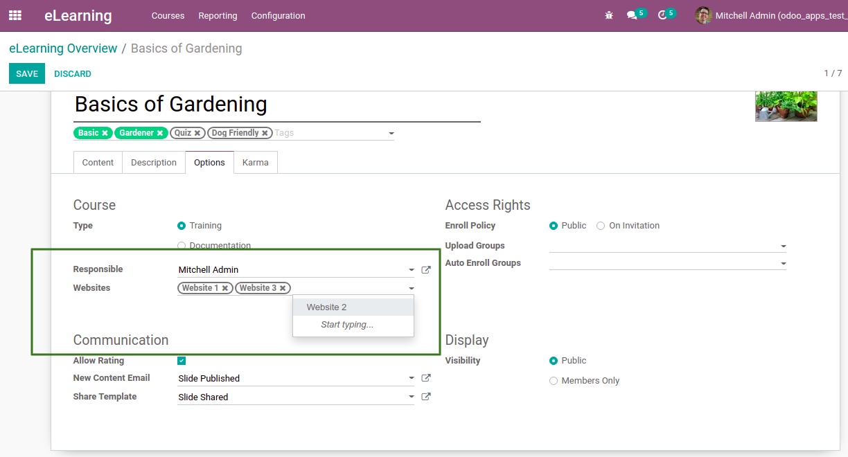 with this module, multiple websites can be selectable