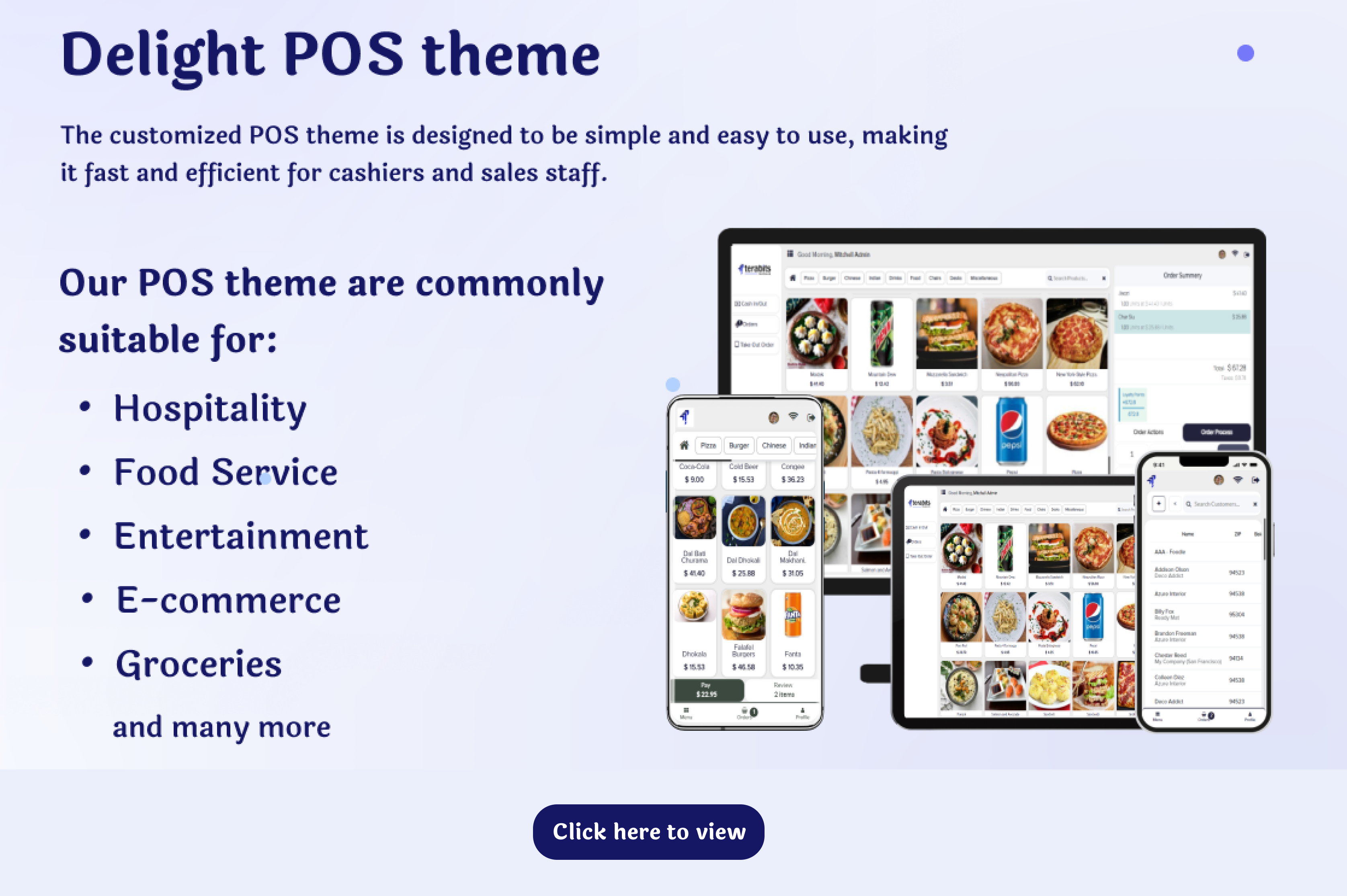 Delight POS theme | Advance POS Theme | point of sale theme | Theme POS | Odoo POS theme